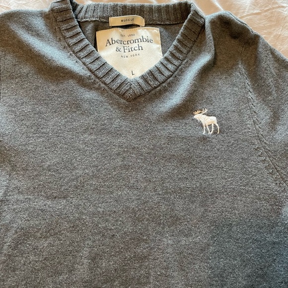Abercrombie & Fitch young men’s size large grey sweater - Picture 2 of 3